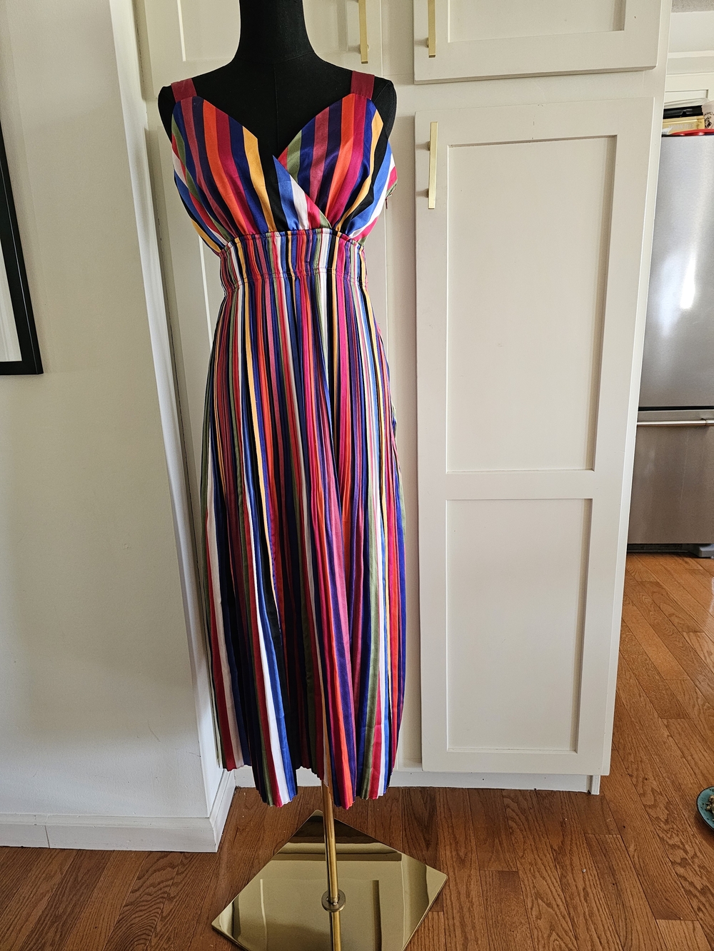 Lucy Paris Multicolor Striped Sleeveless Maxi Dress